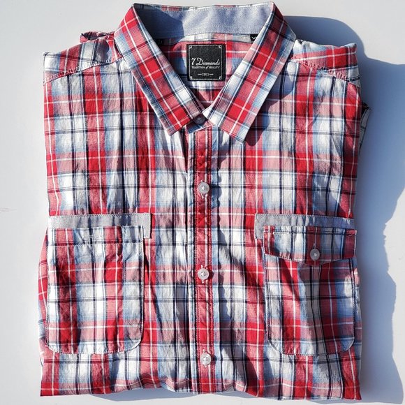 7 Diamonds XL Plaid Long Sleeve Button Down - Picture 3 of 8
